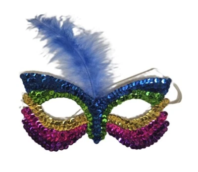 Butterfly Sequin Half Mask - Rainbow - Costume Accessory - One Size - Image 1 of 2