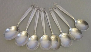 Vintage International Sterlingsilber Kaiserin Sahne Suppe Löffel Set 8 - Bild 1 von 5