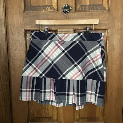 Lady Hagen Golf Skort Academia 10 Pleated Tennis Plaid Pickleball - Image 1 of 4