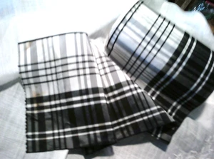 VINT. Hendlers silk Black & White plaid ribbon on bolt-8 yds 6" x 6" wide NOS - Picture 1 of 4