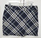 Izod XFG Womens size 12 Skort Plaid Athletic Golf Skirt Blue Black Gray N-23