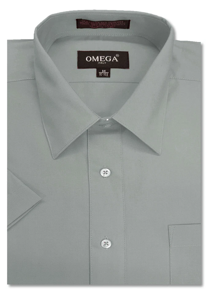 Mens Solid SHORT SLeeve Premium Regular fit Dress Shirts, 26 colors, size S~5XL - Image 1 of 1