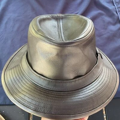 Sombrero Fedora de Cuero Dobbs Fifth Avenue De Colección Foto 1 de 4