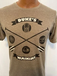 Duke's Waikiki Hawaii Hawaiian Surfing SUP Paddle S Small Brown T-Shirt - Picture 1 of 5