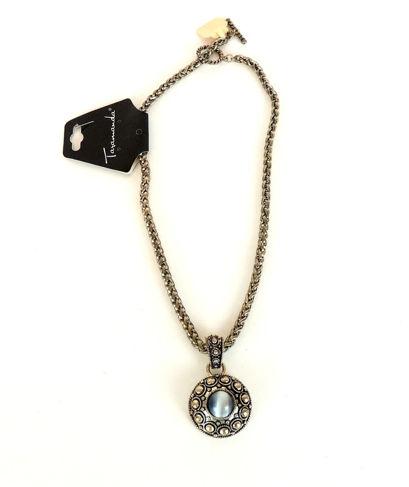 Taramanda Necklace With Tags Orange Stones Gold Tone 34”