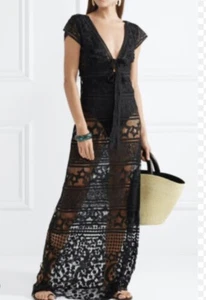 BNWT Miguelina Reina Black Lace Swimsuit Cover up M - Picture 1 of 9