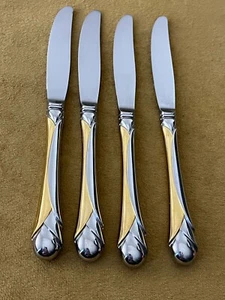 (4) Dinner Knives Hollow Mikasa Gerald Patrick SWEET PEA Gold 18/8 Japan - Picture 1 of 7