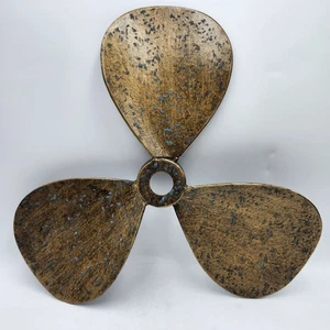 Boat Propeller 3 Round Blade Rustic Looking Metal Wall Decor 14 Inch - Picture 1 of 3