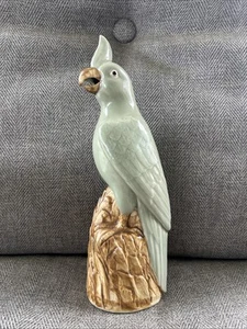 MCM Nymphensittich Statue 12" Salbeigrün Keramik Volksrepublik China - Bild 1 von 6