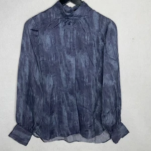 Blusa de Trabajo Elegante Cuello Alto Mercado Negro Casa Blanca Azul Manga Larga Talla 8 - Imagen 1 de 9