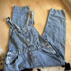 FREE PEOPLE WE THE FREE Salopette Ziggy Lavaggio Leggero Taglia Large - Foto 1 di 6