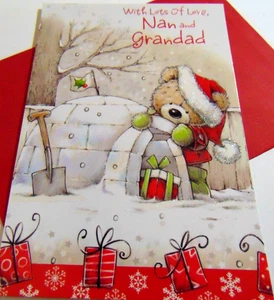 Tarjeta de felicitación de Navidad...Con mucho amor, Nan y abuelo - Imagen 1 de 3