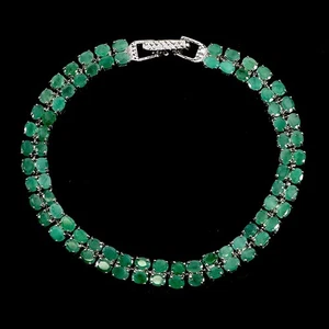 Bracciale Argento Sterling 925 Marchesa Smeraldo 4x3mm Gemma Gioielli 7,5inches - Foto 1 di 14