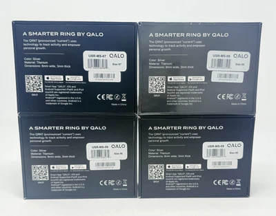 QALO QRNT Smart Ring Health Tracker for Men & Women Sz 6-7-8-9 in SILVER - Image 1 of 3