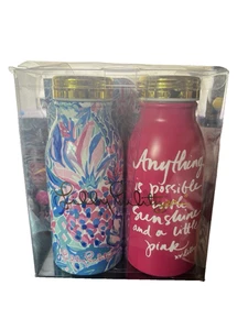 Botella de agua de acero inoxidable Lilly Pulitzer Zanzíbar azul fiesta princesa 11 oz - Imagen 1 de 15