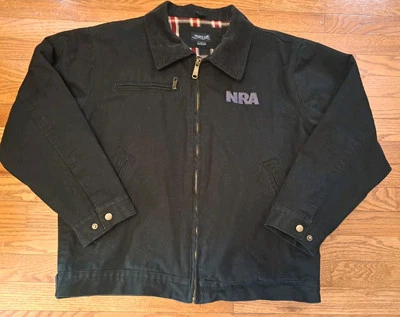 Chaqueta Burks Bay Para Hombre L Negra NRA Pato Lona Resistente Pesada Franela Forrada  Foto 1 de 4