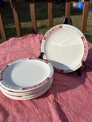 Set Of Six Syracuse China Bread And Butter Plates Embassy Pattern Restaurant - Image 1 of 4