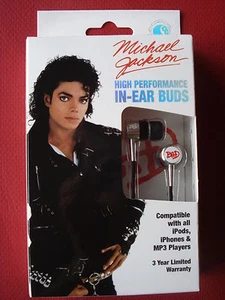 MICHAEL JACKSON "BAD" EAR BUDS COMPATIBLE W/ IPOD IPHONE MP3  HIGH PERFORMANCE  - Picture 1 of 2