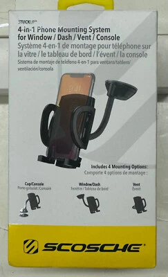 Scosche Stuckup "4-in-1 Phone Mounting Sys for Window/Dash/Vent/Console" (IHW10) - Image 1 of 4
