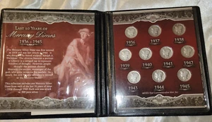 First Commemorative Mint: Last Ten Years Mercury Dimes 1936-1945 COA - Picture 1 of 3