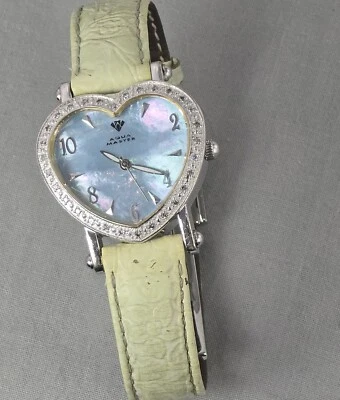 Women's Aqua Master white Gold Tone Heart Bezel .50 CT Diamond Watch W#75 - Image 1 of 4