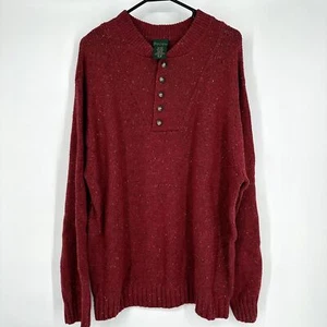 Vintage Scandia Woods Wool Blend Chunky Henley Sweater XL Red - Bild 1 von 2
