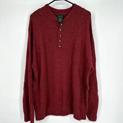 Suéter Henley Grueso Vintage Scandia Woods Mezcla Lana XL Rojo Foto 1 de 2