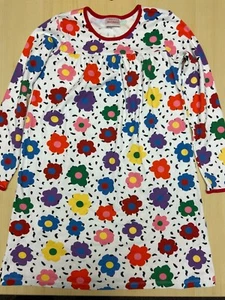 Hanna Andersson Girl's 12 150Rainbow Floral Flower Cotton Long Sleeved Dress - Picture 1 of 3