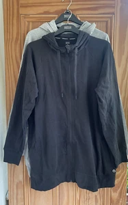 Ex M&S Brand New Ladies Goodmove Zip Up Hoody Black Grey Plus Size 22 - Picture 1 of 3