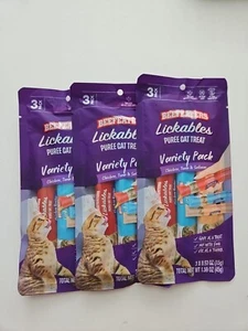 Lickables Purée Cat Treat Variety Pack (Lot Of 3 Bags, 9 Sticks Total) - Picture 1 of 2