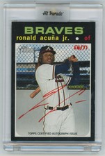 RONALD ACUNA JR 2020 Topps Heritage Real One Red Ink Auto Autograph /71 Braves