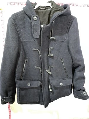 Armani Exchange A|X Mens Heavy Fabric Wool Blend Pea Coat BLUE Jacket Size SMALL - Image 1 of 4
