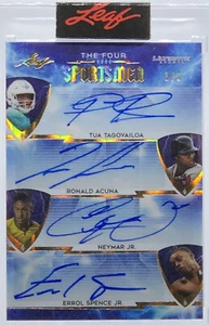 š„2021 TUA/ACUNA/NEYMAR/SPENCE AUTOš„LEAF QUAD ULTIMATE FOUR SPORTSMANš„LE #1/2 - Picture 1 of 6