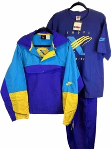 90's Sample Nike Cross Training Tracksuit VTG Jacket Pants & Shirt M/L OG Suit - Picture 1 of 23