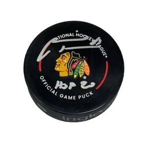 MARIAN HOSSA Signed Chicago Blackhawks Official Game Puck - HOF 20 - Picture 1 of 2