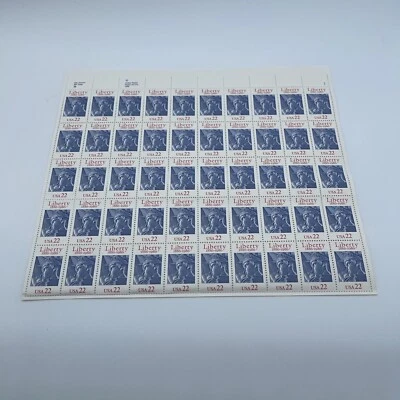 Liberty 1886 Centennial 1986 USA 22 Cent Postage Stamp Sheet - Image 1 of 4