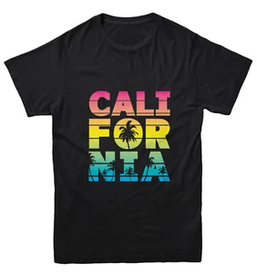 California - Neon Palm Tree Cali Summer Ocean Beach Youth T-Shirt - Picture 1 of 20