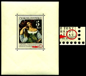 Tschechoslowakei 1965 Tizian, Gemäldegalerie, Prager Burg, M.Bl.22, postfrisch, fehler - Bild 1 von 2