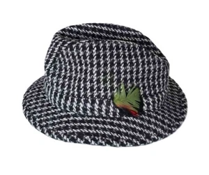 Handwoven Kevin & Howlin Donegal Tweed Hat Gray White Wool Ireland Men's 7 5/8 - Picture 1 of 6