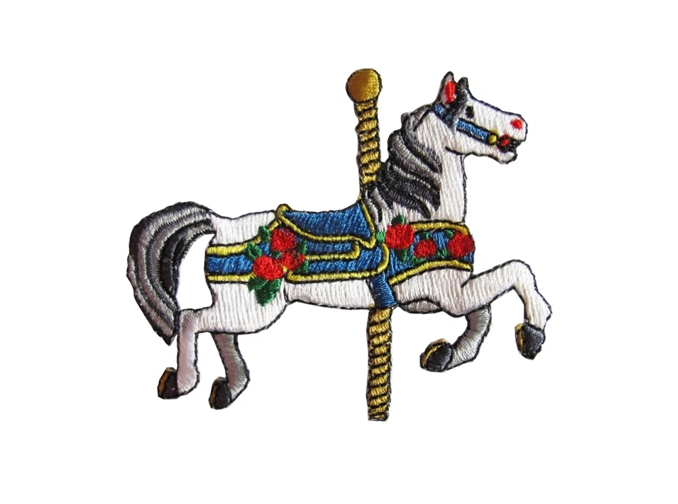 #3108 Merry-Go-Round , Carousel Horse Embroidery Iron On Applique Patch - Image 1 of 1
