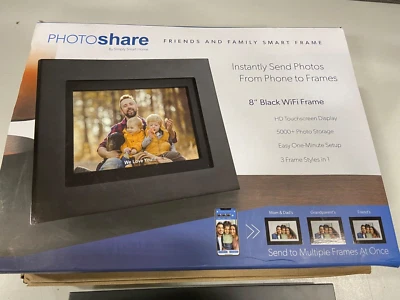 SimplySmart Home - PhotoShare Friends and Family Smart Frame 8" - Black - Image 1 of 3