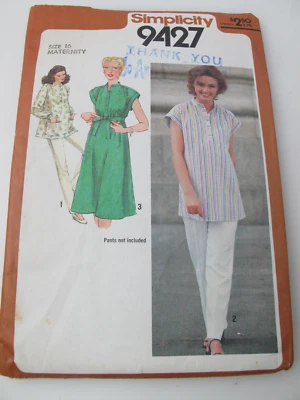 Vintage Simplicity Sewing 9427 Maternity Pullover Dress  Top Pattern Size 16 (K) - Image 1 of 4