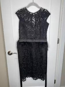 Lipsy London VIP Embroidered Lace Feather Party Cocktail Dress Women's Size 10 - Picture 1 of 10