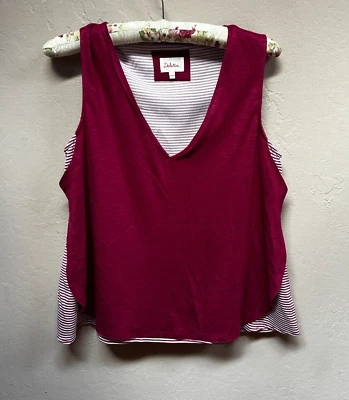 Anthropologie Deletta Women's Medium Petite V-Neck Weekdays Layered Tank New - Image 1 of 4