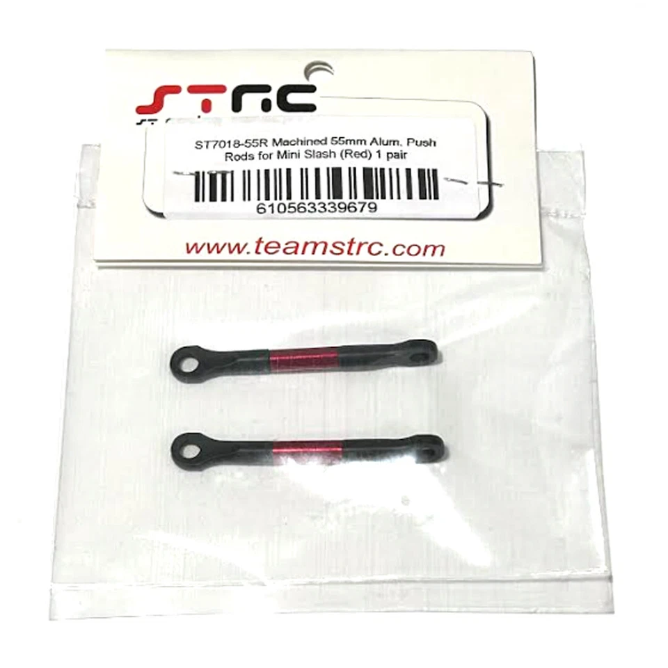 NEW STRC 55mm Aluminum Push Rods Red (2) for Mini Slash - Image 1 of 1