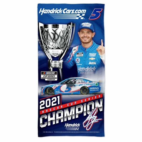 Kyle Larson Spectra #5 Hendrickcars 2021 NASCAR Cup Champion 30x60 Beach Towel Cover