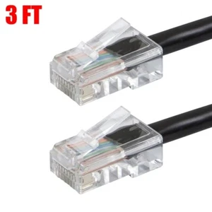 3FT CAT5E Ethernet LAN Network Patch Cable Internet Router Cord RJ45 UTP Black - Picture 1 of 1