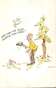 Postcard Chrome And for the Rich People You Sing Elmer Anderson Comic P1797 - Picture 1 of 2