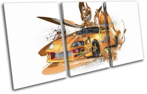 Supra Fast Abstract Modern Grafitti Cars TREBLE CANVAS WANDBILD Bild Druck - Bild 1 von 1