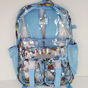 HTWO Clear School Backpack Blue Accented Book Bag - Picture 1 of 8